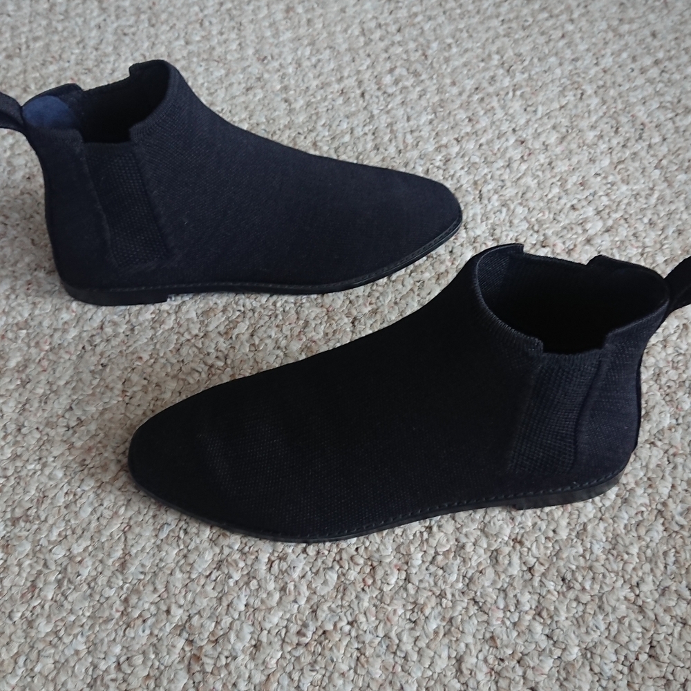 Rothy's black merino wool sustainable Washable Chelsea Ankle Boots Sz 9.5 - Picture 5 of 15